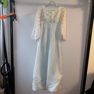 Vintage Floral Daisy Light Blue Dress